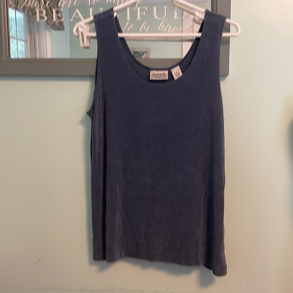 Chicos Travelers size 2 steel blue tank top size 12-14 - Picture 8 of 8